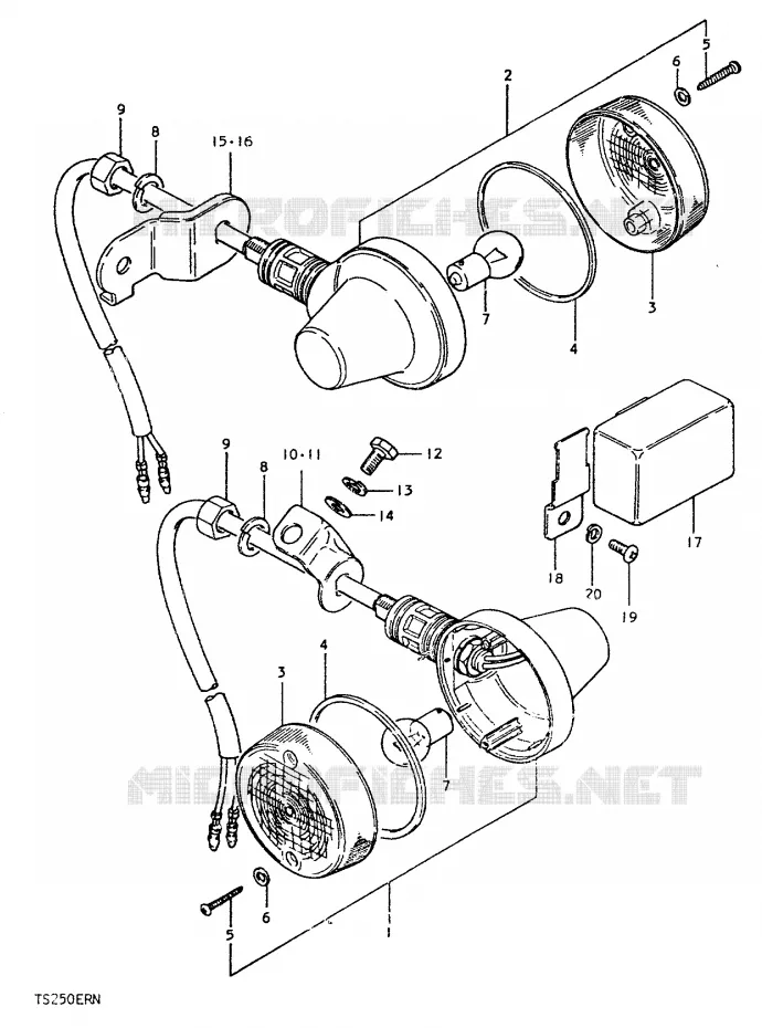 CLIGNOTANTS (E2) Suzuki MOTO 250 TS-ER 1992  TS250ERN