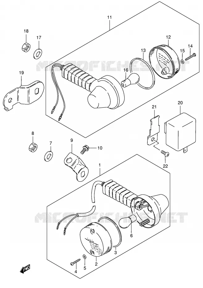 CLIGNOTANTS (E24) Suzuki MOTO 185 TS-ER 2000  TS185ERY(E1)