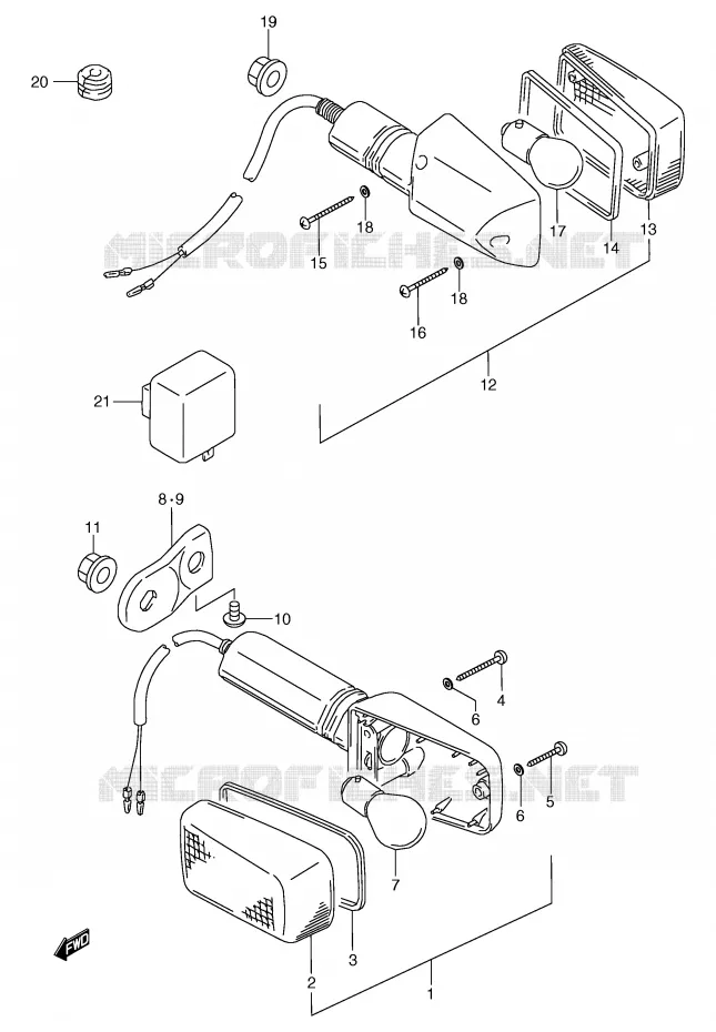 CLIGNOTANTS Suzuki MOTO 125 TS-R 1992  TS125RN(E2)