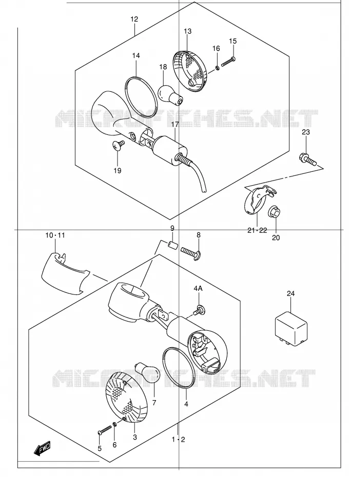 CLIGNOTANTS Suzuki MOTO 250 INTRUDER 2004  VL250K4(E2)