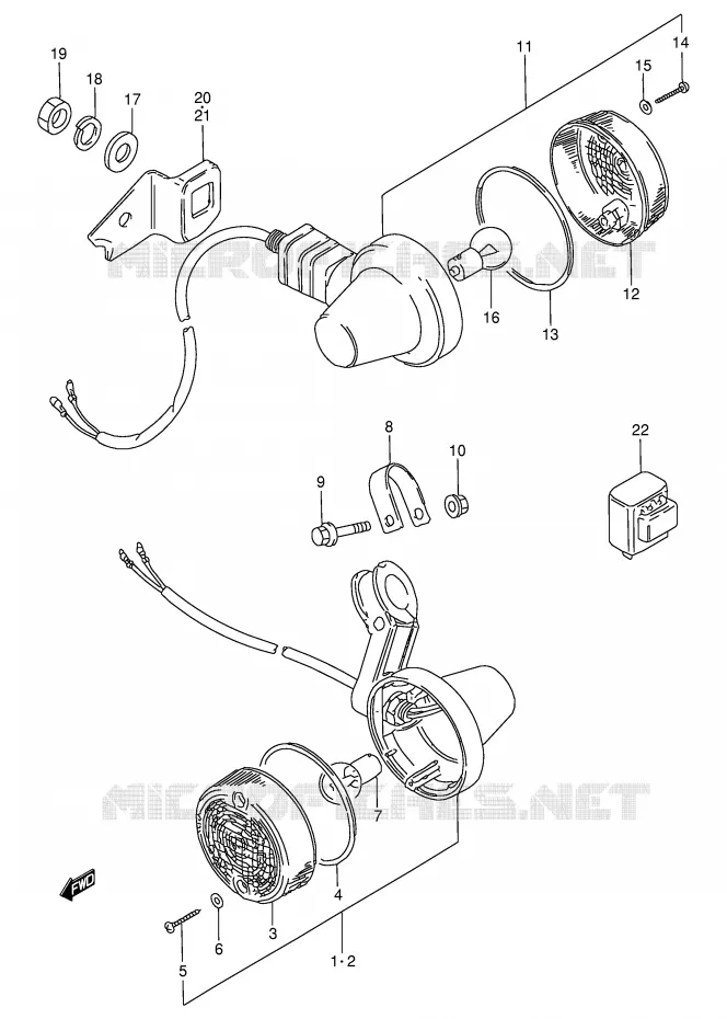 CLIGNOTANTS Suzuki MOTO 50 TS-W 1993  TS50WP(E6)