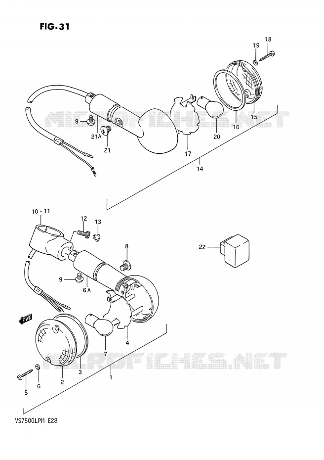 CLIGNOTANTS Suzuki MOTO 750 INTRUDER 1987  VS750GLPH(E28)
