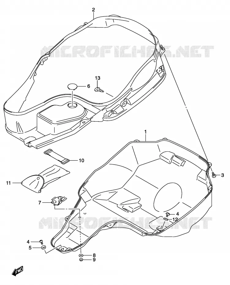 COFFRE (MODELE K2/K3) Suzuki SCOOTER 150 BURGMAN 2003  UH150K3(P19)
