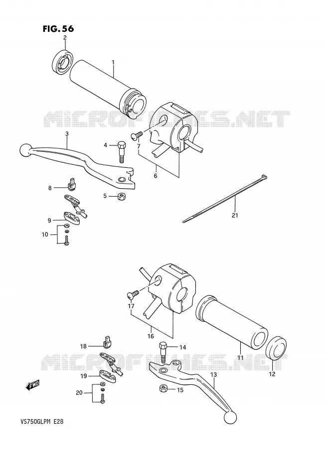 COMMODOS (MODELE F/G/H/J) Suzuki MOTO 750 INTRUDER 1991  VS750GLPM(E28)