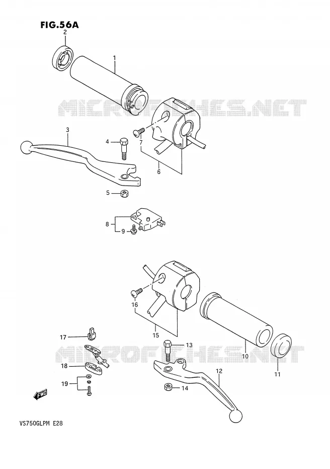 COMMODOS (MODELE K/L/M) Suzuki MOTO 750 INTRUDER 1991  VS750GLPM(E28)