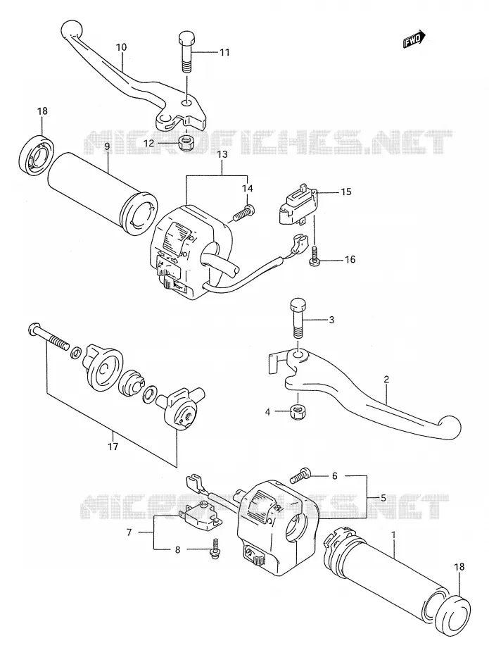 COMMODOS (MODELE S) Suzuki MOTO 1400 INTRUDER 1990  VS1400GLFL(E28)