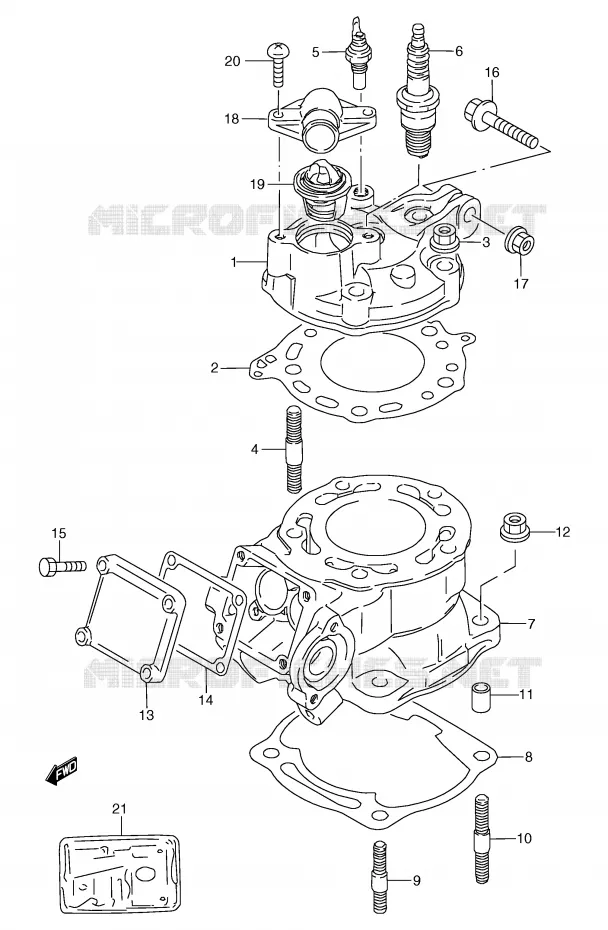 CYLINDRE Suzuki MOTO 125 TS-R 1993  TS125RP(E2)