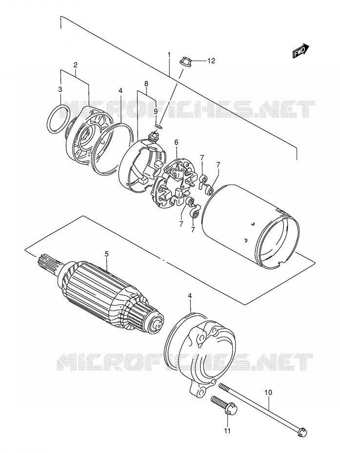 DEMARREUR (MODELE W/X/Y/K1/K2) Suzuki MOTO 1500 INTRUDER 2004  VL1500K4(E2)