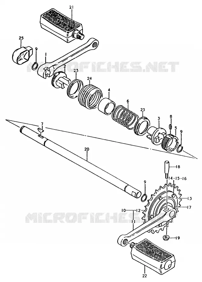 ENSEMBLE PEDALES Suzuki MOTO 50 TS-ER 1980  TS50ERPDT(T)