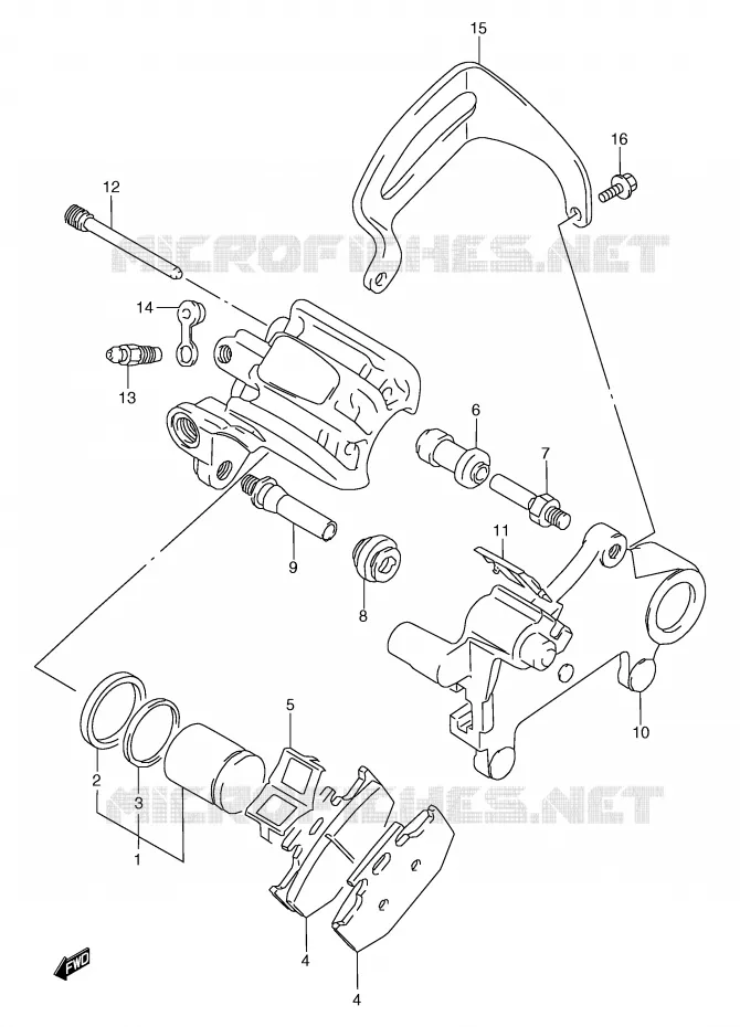 ETRIER DE FREIN ARRIERE (MODELE K) Suzuki MOTO 125 TS-R 1993  TS125RP(E2)