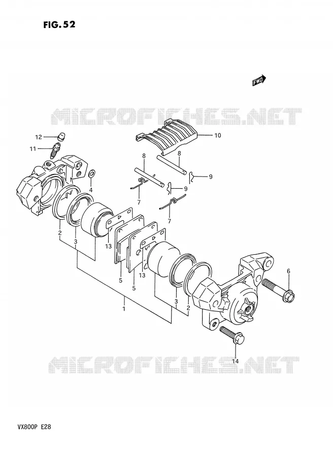 ETRIER DE FREIN ARRIERE (MODELE L/M/N) Suzuki MOTO 800 VX 1990  VX800L(E28)