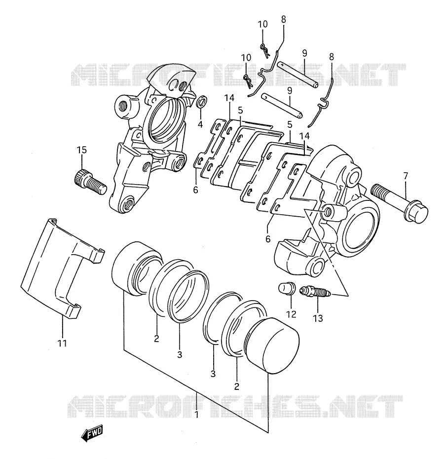 ETRIER DE FREIN ARRIERE (MODELE P/R/S) Suzuki MOTO 1400 INTRUDER 1993  VS1400GLFP(E28)