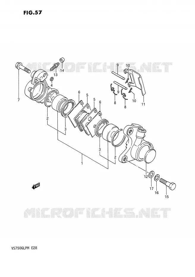 ETRIER DE FREIN AVANT (MODELE F/G) Suzuki MOTO 750 INTRUDER 1989  VS750GLPK(E28)