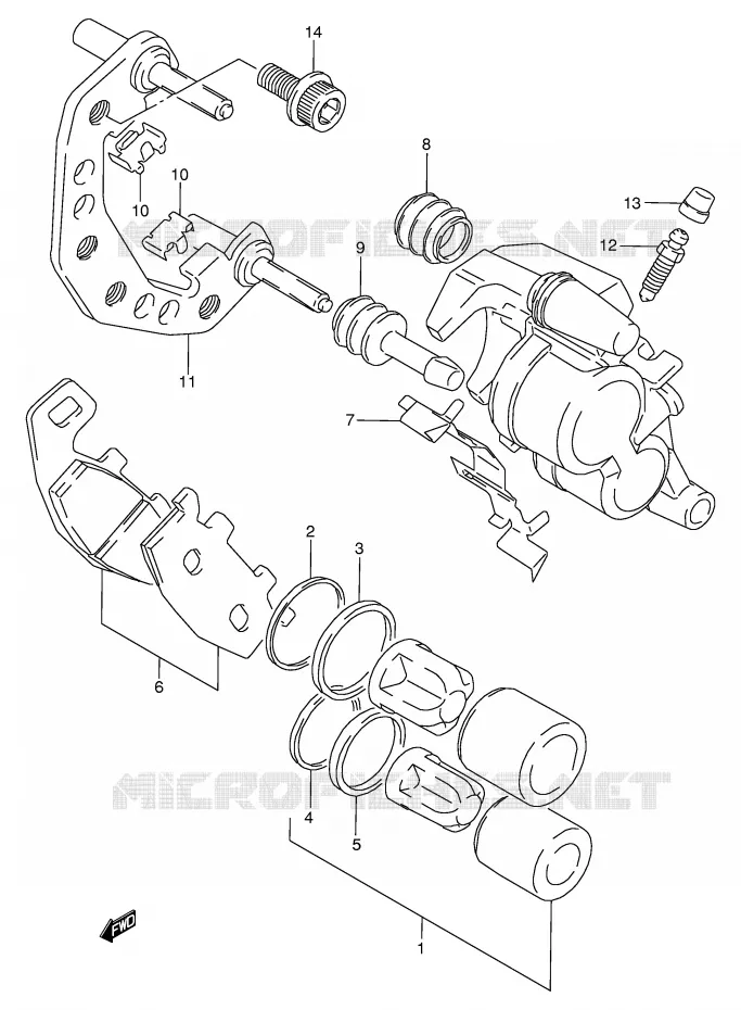 ETRIER DE FREIN AVANT (MODELE L/M/N/P/R) Suzuki MOTO 800 VX 1994  VX800UR(E4)