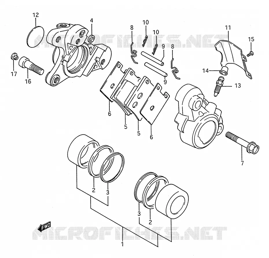 ETRIER DE FREIN AVANT Suzuki MOTO 1400 INTRUDER 1995  VS1400GLFS(E28)