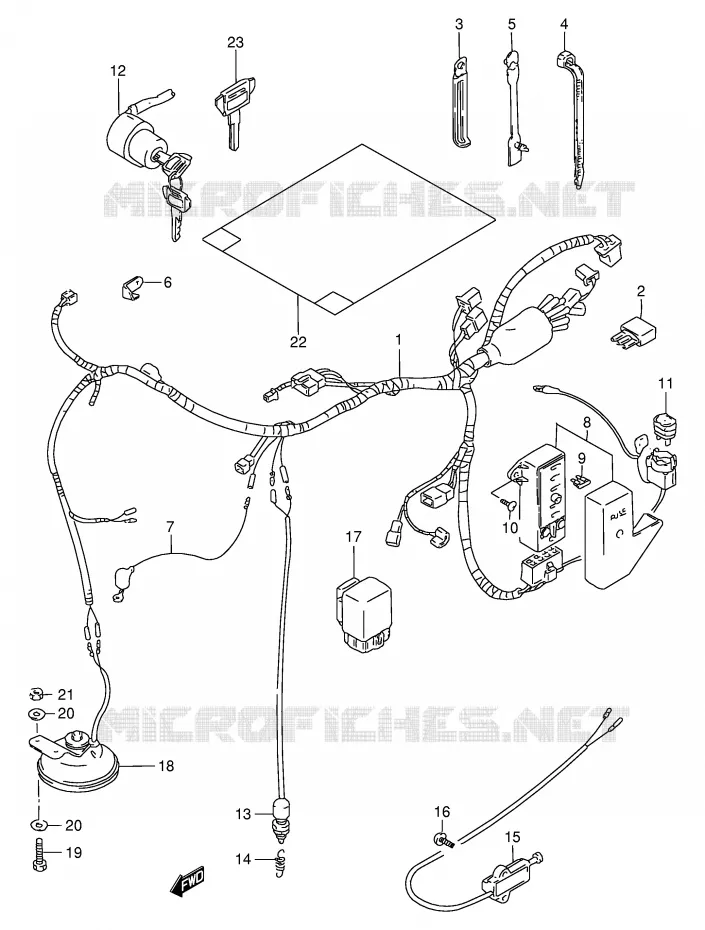 FAISCEAU ELECTRIQUE (MODELE N/P/R/S) Suzuki MOTO 800 INTRUDER 1992  VS800GLN(E28)