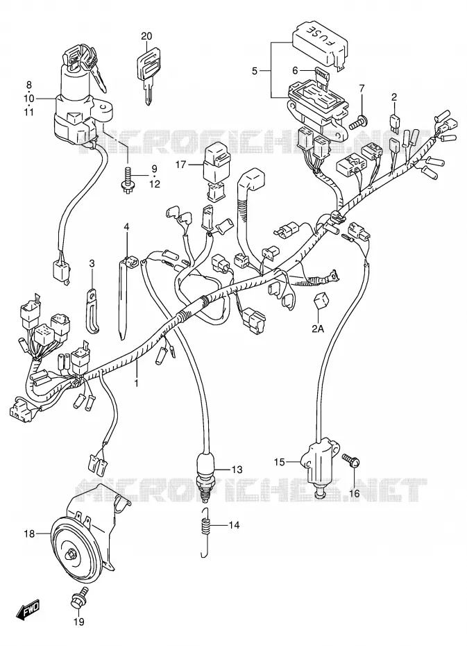 FAISCEAU ELECTRIQUE Suzuki MOTO 800 VX 1993  VX800P(E4)