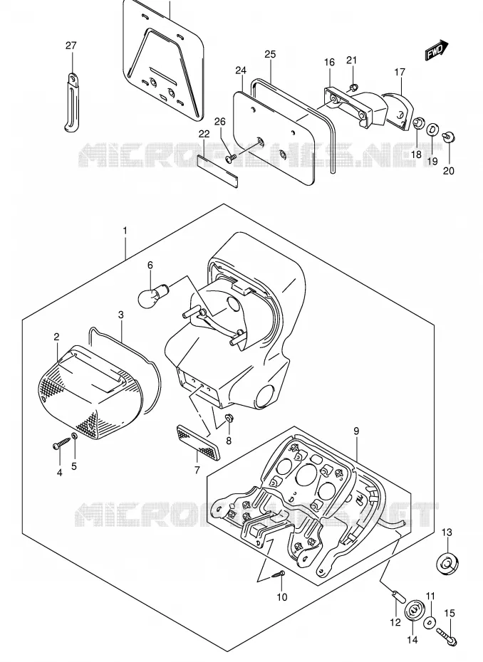 FEU ARRIERE (MODELE K4/K5) Suzuki MOTO 800 VOLUSIA 2002  VL800K2(E2)