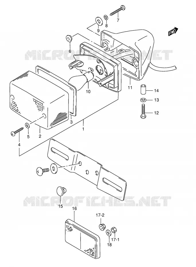 FEU ARRIERE (MODELE N/R P9) Suzuki MOTO 125 TS-ER 1992  TS125ERCN(E1)