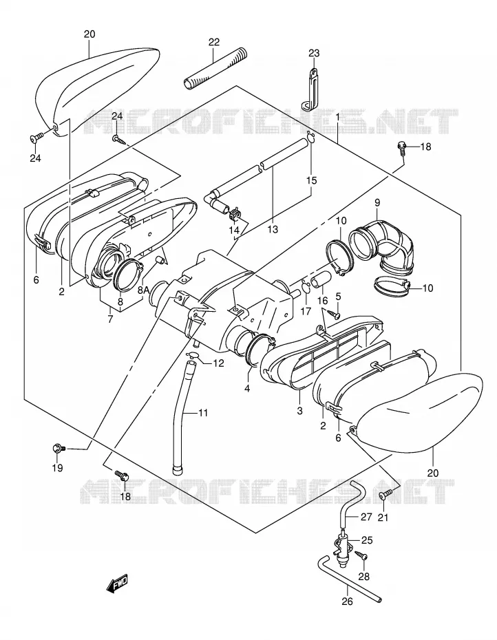 FILTRE A AIR (MODELE K2/K3/K4) Suzuki MOTO 250 INTRUDER 2004  VL250K4(E2)