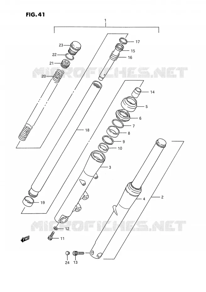 FOURCHE AVANT Suzuki MOTO 1400 INTRUDER 1992  VS1400GLFN(E2)