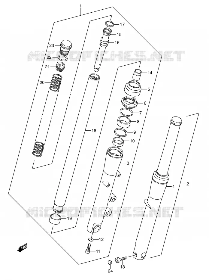 FOURCHE AVANT Suzuki MOTO 1400 INTRUDER 2000  VS1400GLPY(E2)