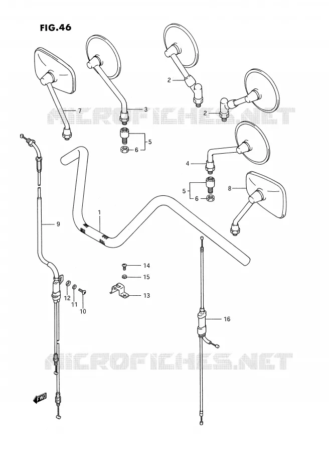 GUIDON (VOIR NOTE) Suzuki MOTO 1400 INTRUDER 1988  VS1400GLPJ(E2)