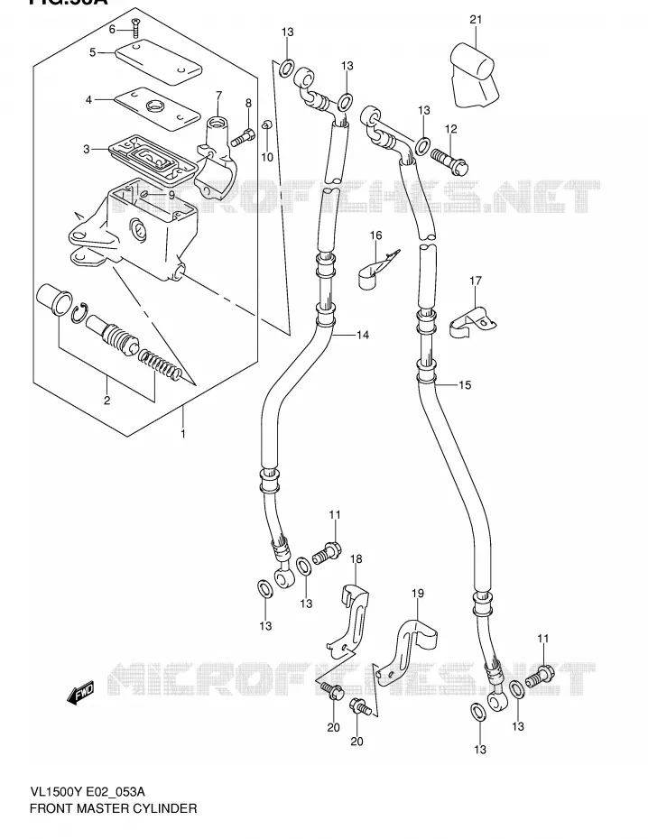 MAITRE CYLINDRE AVANT (MODELE K2/K3/K4) Suzuki MOTO 1500 INTRUDER 2000  VL1500Y(E2)