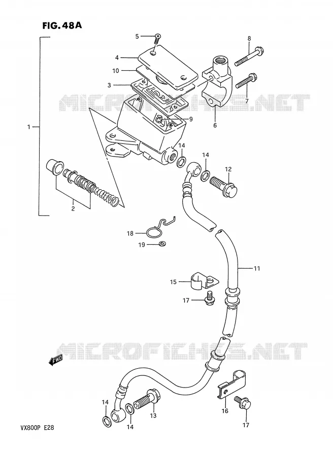 MAITRE CYLINDRE AVANT (MODELE P) Suzuki MOTO 800 VX 1991  VX800M(E28)