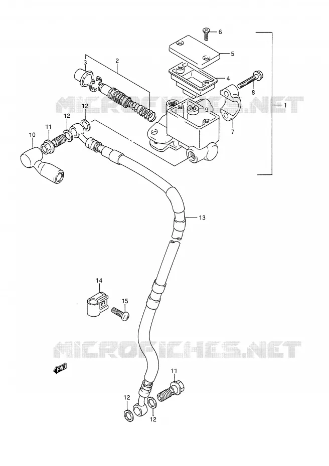 MAITRE CYLINDRE AVANT Suzuki MOTO 200 TS-R 1993  TS200RP(E28)