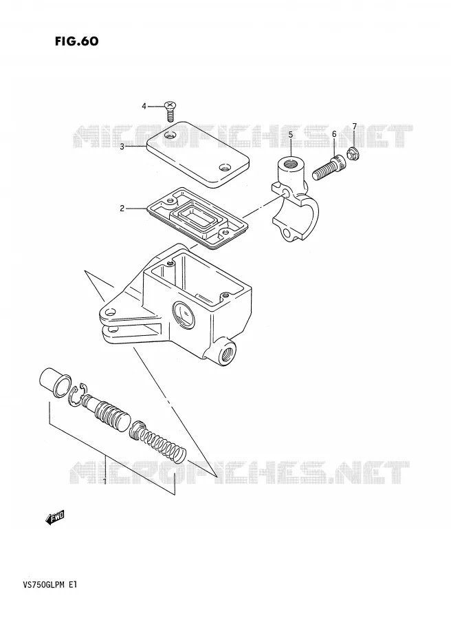 MAITRE CYLINDRE AVANT (VS750GLF/GLPG/GLPH/GLEPH) Suzuki MOTO 750 INTRUDER 1989  VS750GLFK(E1)
