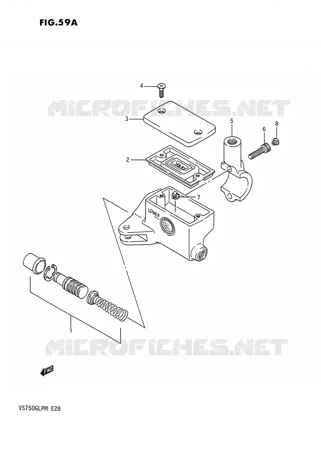 MAITRE CYLINDRE AVANT (VS750GLFJ/GLFK) Suzuki MOTO 750 INTRUDER 1988  VS750GLPJ(E28)