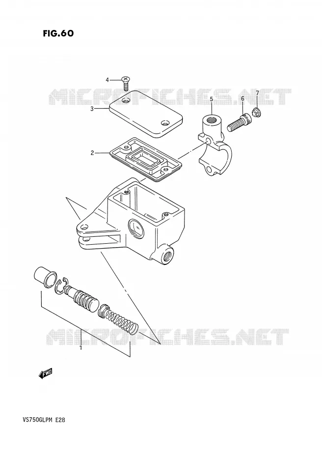 MAITRE CYLINDRE AVANT (VS750GLPG/GLEPG/GLPH/GLEPH) Suzuki MOTO 750 INTRUDER 1987  VS750GLPH(E28)