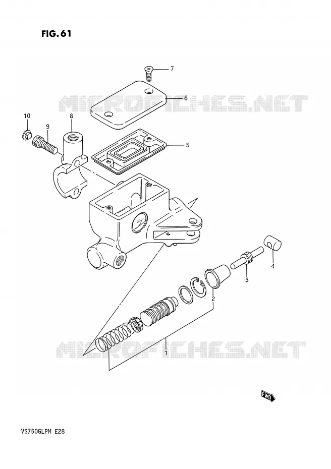 MAITRE CYLINDRE D'EMBRAYAGE (VS750GLF/GLFG/GLEFG/GLFH/GLEFH) Suzuki MOTO 750 INTRUDER 1991  VS750GLPM(E28)