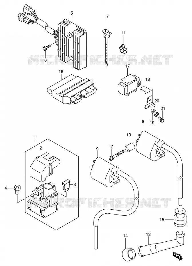 PARTIE ELECTRIQUE (MODELE K5) Suzuki MOTO 800 VOLUSIA 2005  VL800K5(E2)