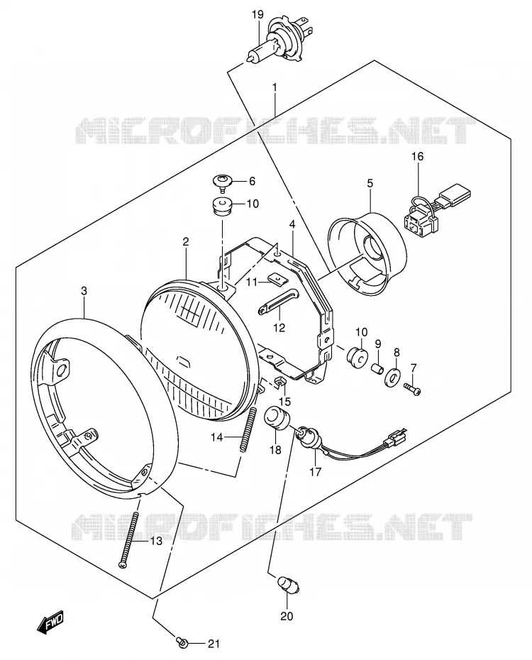 PHARE (E19) Suzuki MOTO 125 INTRUDER 2006  VL125K6(E2)
