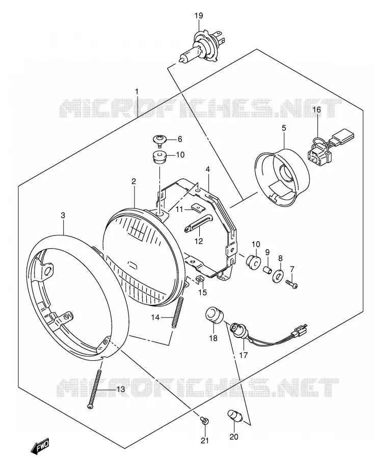 PHARE (E19) Suzuki MOTO 250 INTRUDER 2007  VL250K7(E19)