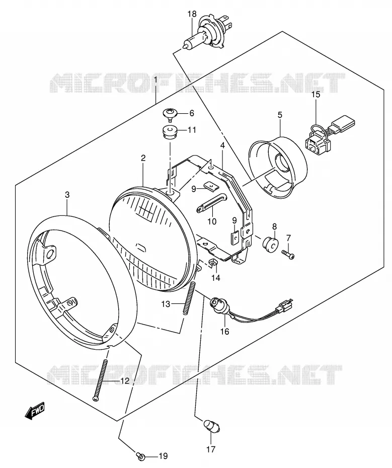 PHARE (E2) Suzuki MOTO 125 INTRUDER 2005  VL125K5(E2)