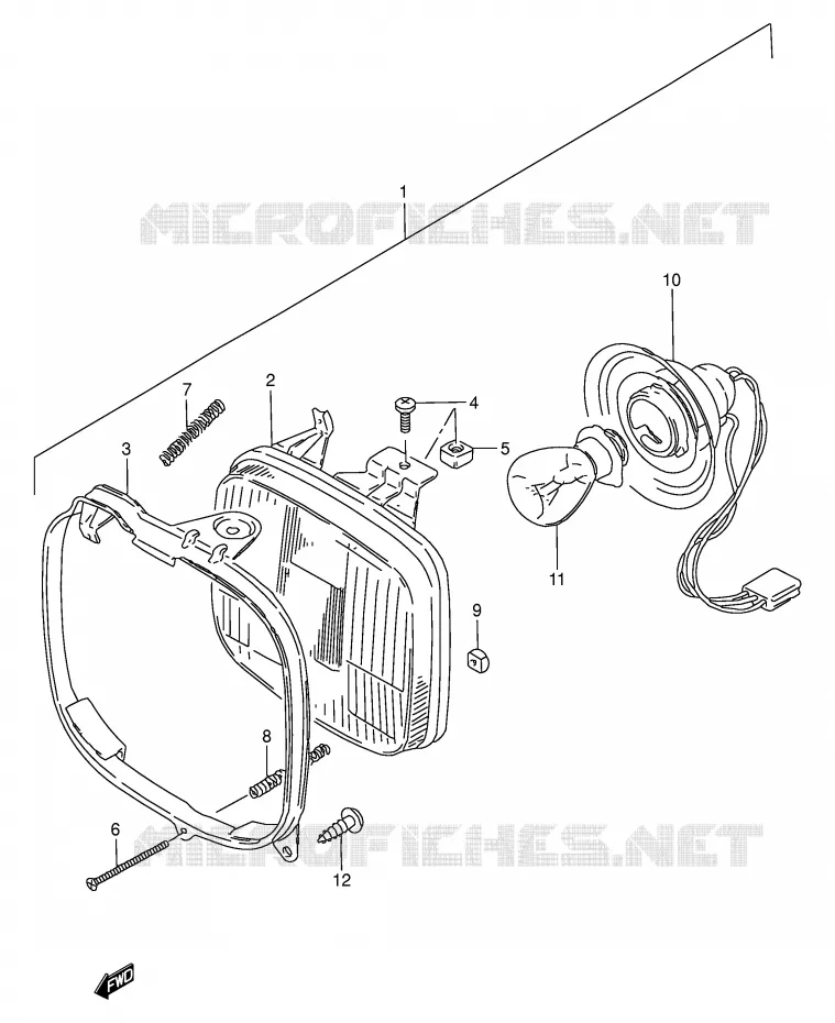 PHARE (MODELE E/F/G/P/S) Suzuki MOTO 50 TS-W 1983  TS50WD(E6)