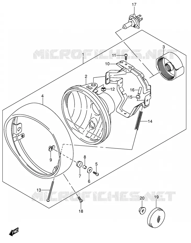 PHARE (MODELE K5 E24) Suzuki MOTO 800 VOLUSIA 2005  VL800K5(E2)