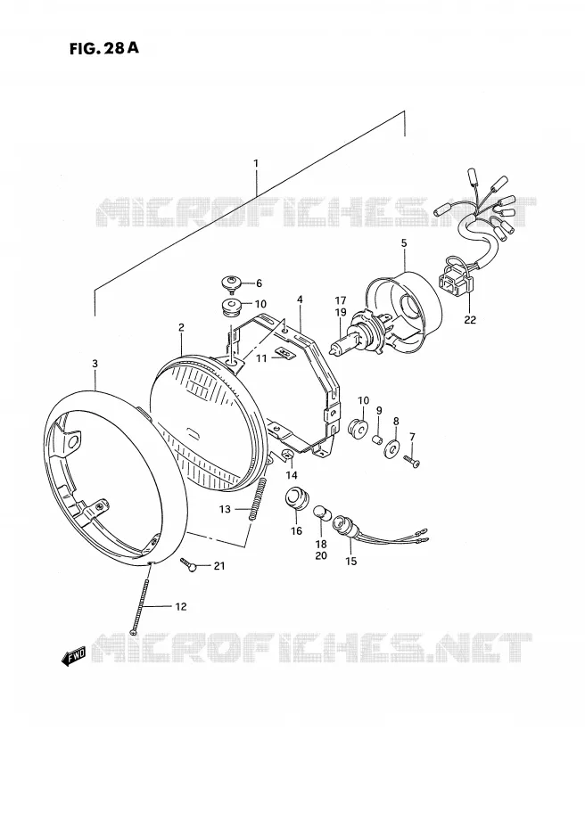 PHARE (MODELE S) Suzuki MOTO 1400 INTRUDER 1987  VS1400GLFH(E2)