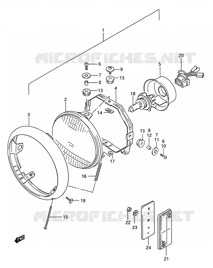 PHARE Suzuki MOTO 1400 INTRUDER 1987  VS1400GLPH(E28)