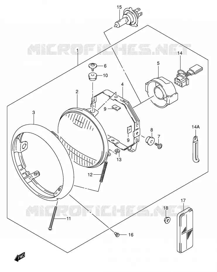 PHARE Suzuki MOTO 800 INTRUDER 2004  VS800GLK4(E3/E28)