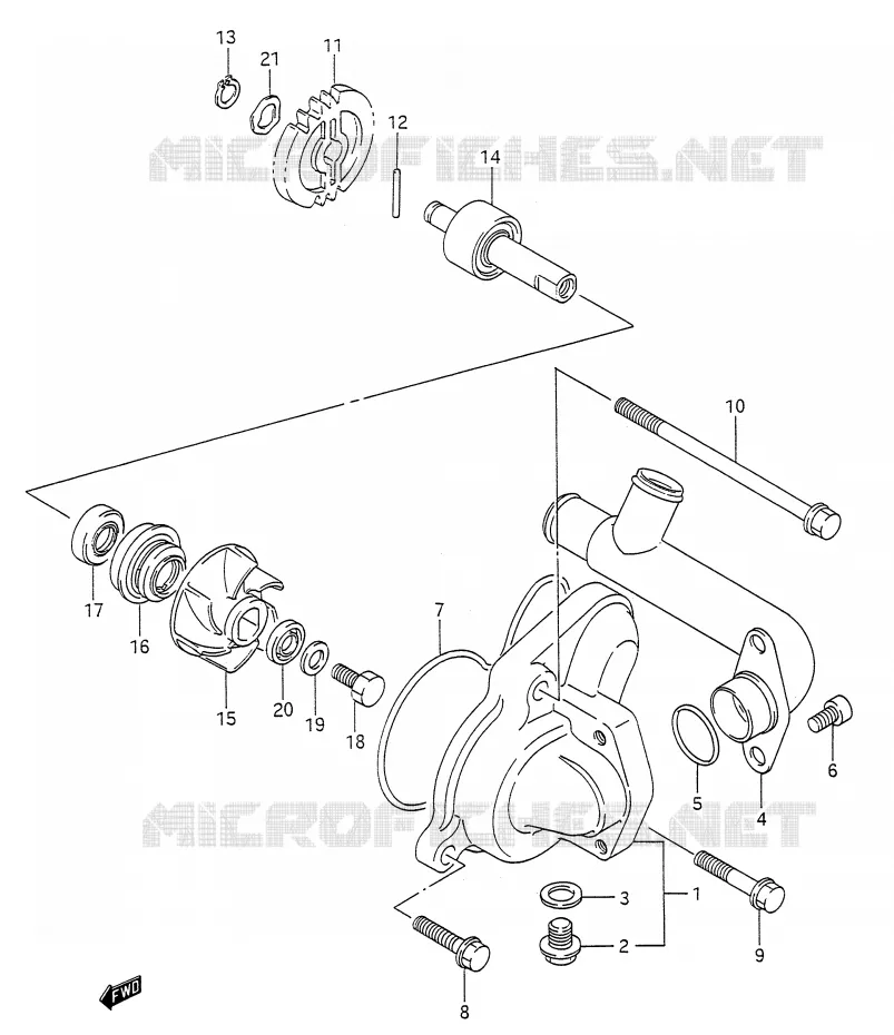 POMPE A EAU Suzuki MOTO 200 TS-R 1991  TS200RM(E28)