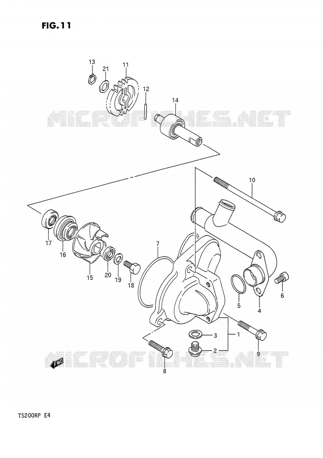 POMPE A EAU Suzuki MOTO 200 TS-R 1991  TS200RM(E4)