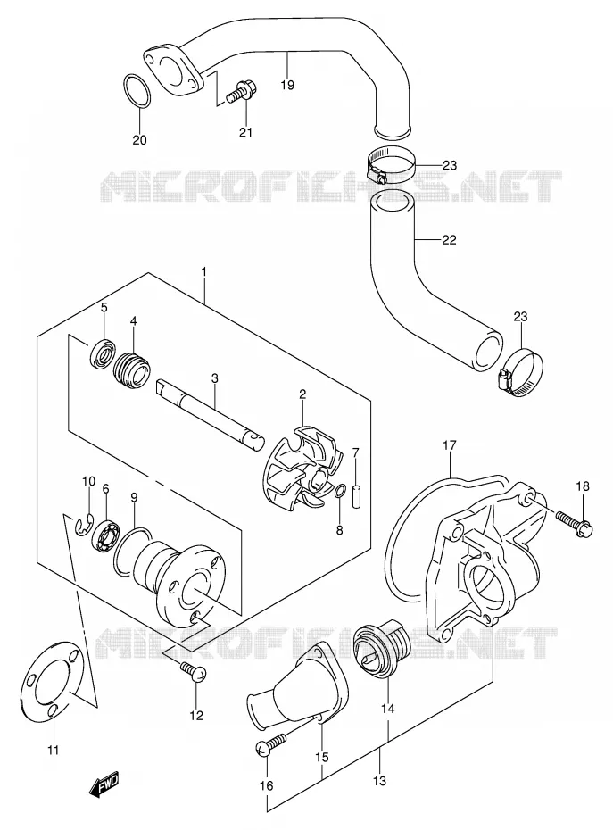 POMPE A EAU Suzuki MOTO 800 VOLUSIA 2001  VL800K1(E2)