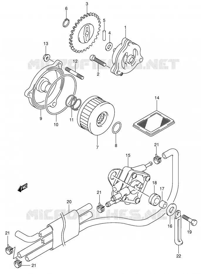 POMPE A HUILE - POMPE A ESSENCE Suzuki MOTO 125 INTRUDER 2006  VL125K6(E2)