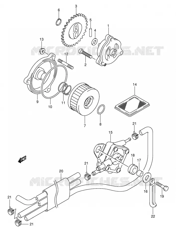 POMPE A HUILE - POMPE A ESSENCE Suzuki MOTO 250 INTRUDER 2000  VL250Y(E2)