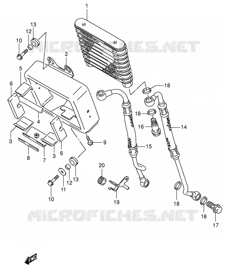 RADIATEUR D'HUILE Suzuki MOTO 1400 INTRUDER 2008  VS1400K8(E3/E28)