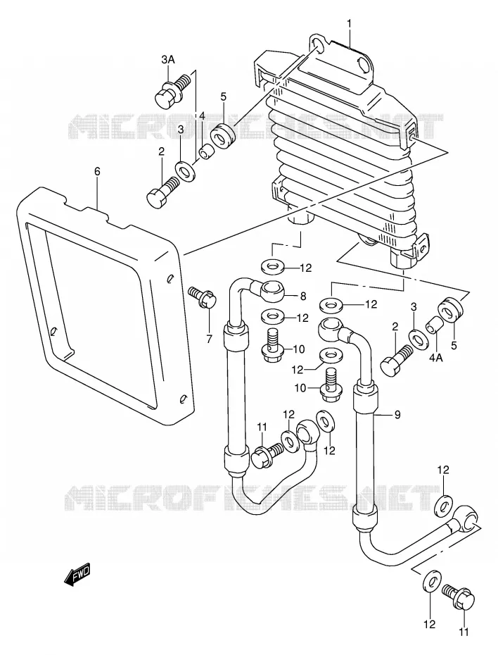 RADIATEUR D'HUILE Suzuki MOTO 1500 INTRUDER 2004  VL1500K4(E2)